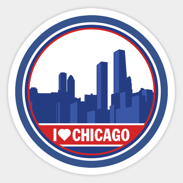 I Love Chicago T-Shirt Sticker by HolidayShirts